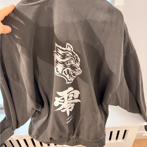 DARC Sport Gray Zip-Up Hoodie with Graphic Design - Picture 3 of 4